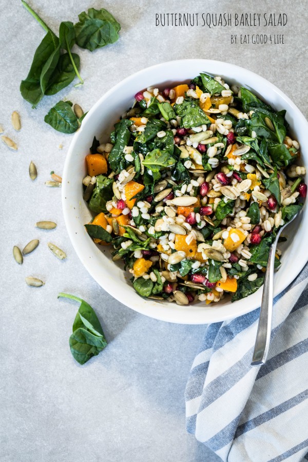 Butternut squash barley salad