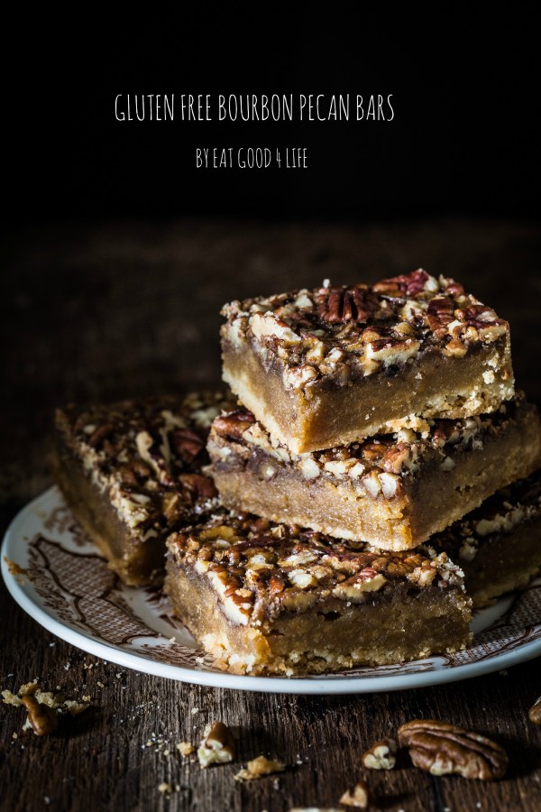 Gluten free bourbon pecan bars | Eat Good 4 Life