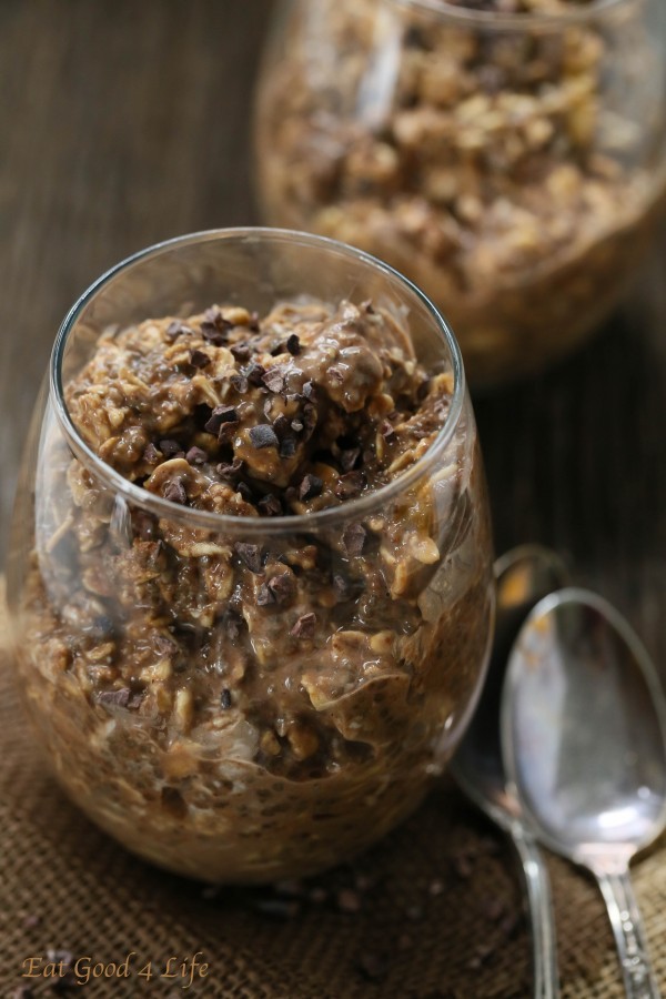 Almond butter chocolate overnight oats | Eat Good 4 Life