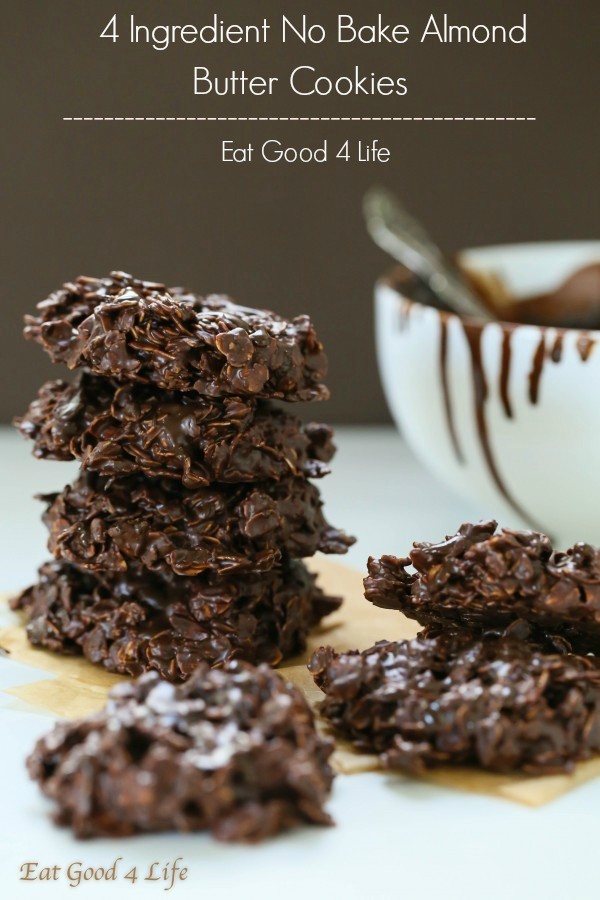 No bake 4 ingredient almond butter chocolate cookies | Eat Good 4 Life