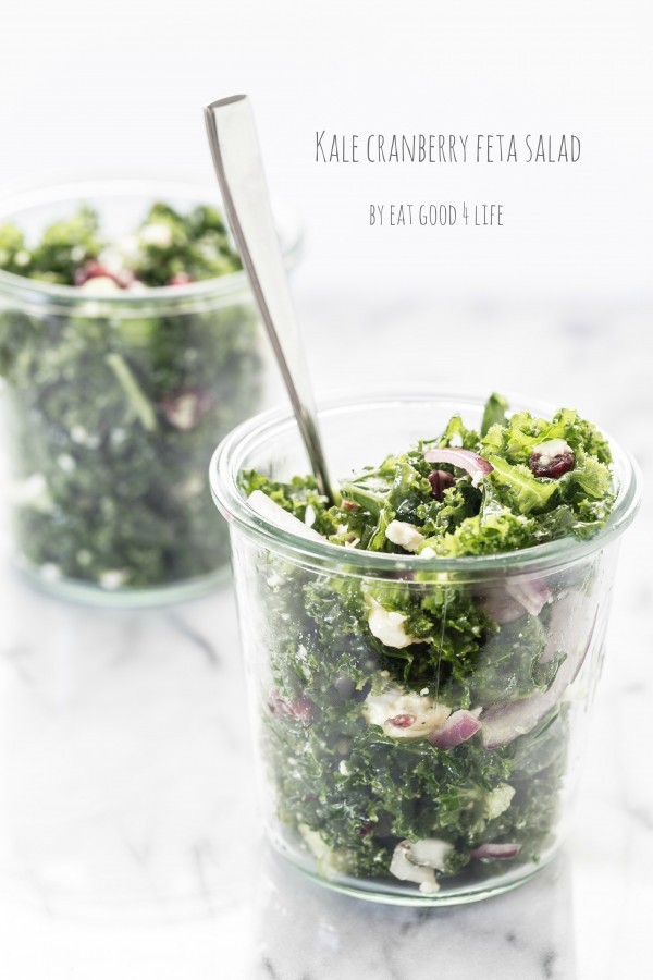 Kale feta cranberry salad | Eat Good 4 Life