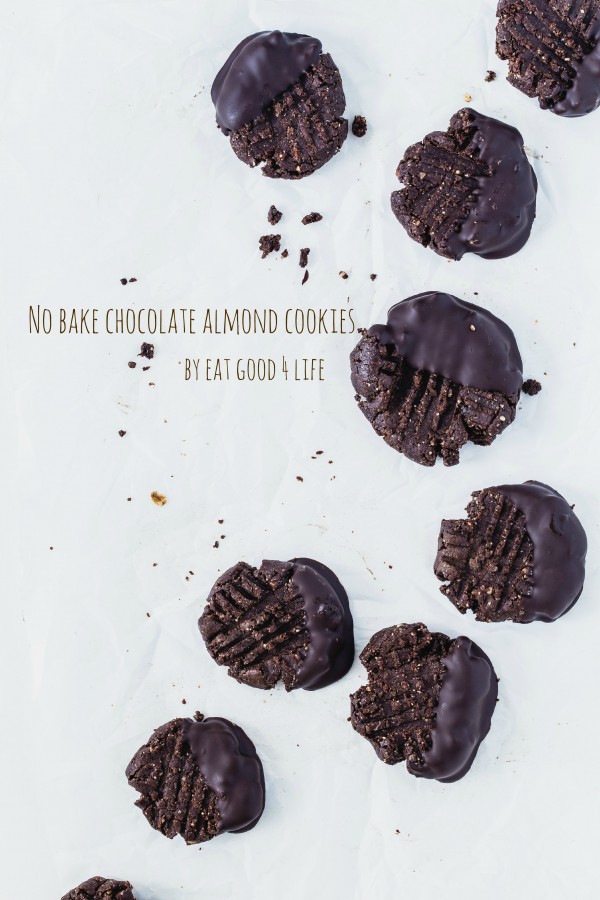 No bake gluten free vegan chocolate almond cookies | Eat Good 4 Life