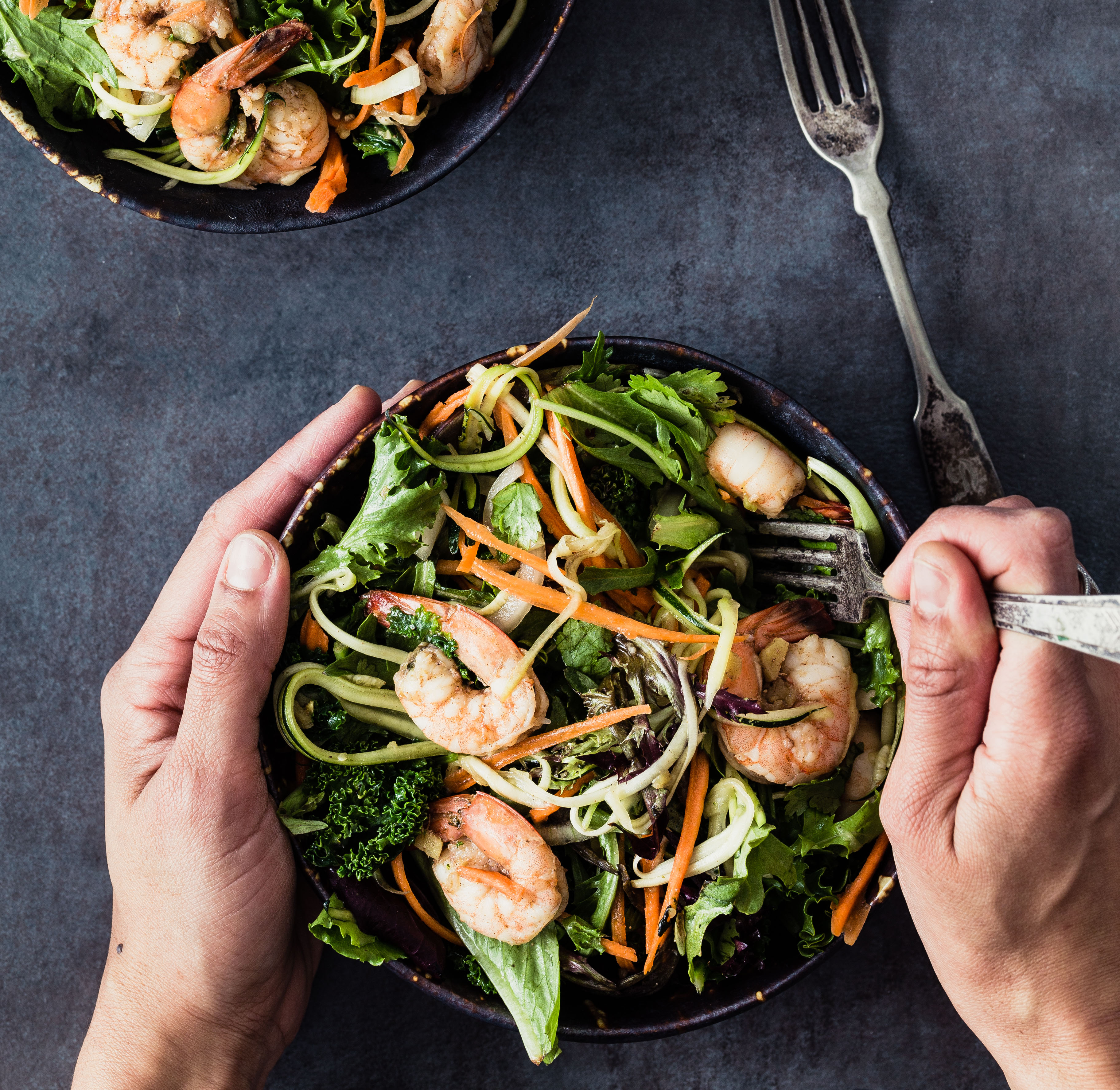 Shrimp kale zucchini salad Eat Good 4 Life