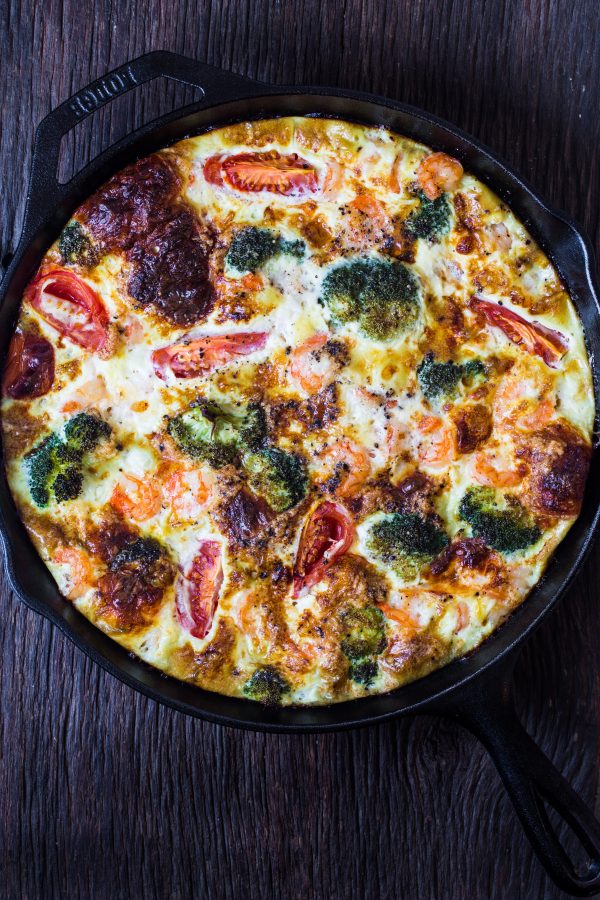 Shrimp broccoli breakfast frittata Eat Good 4 Life