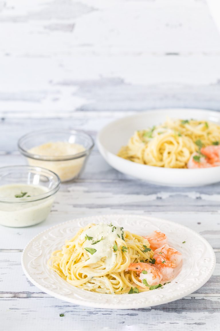 Easy avocado shrimp pasta Eat Good 4 Life