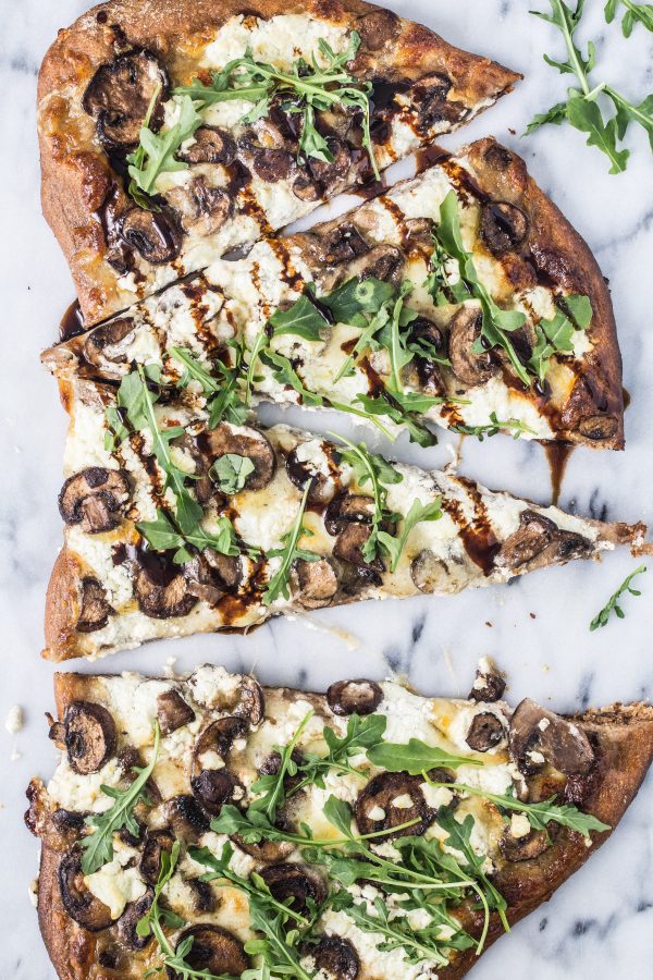 Caramelize mushroom arugula pizza | Eat Good 4 Life