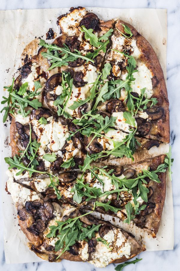 Caramelize mushroom arugula pizza | Eat Good 4 Life