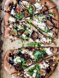 Whole Wheat Goat cheese fig arugula pizza | Eat Good 4 Life