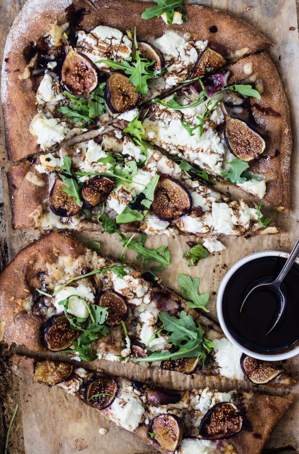 Whole Wheat Goat cheese fig arugula pizza | Eat Good 4 Life