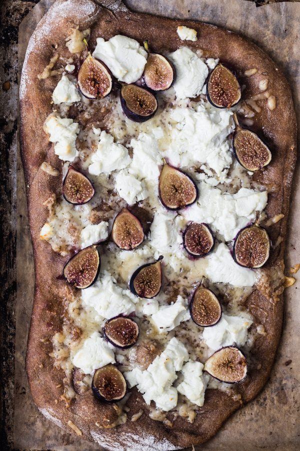 Whole Wheat Goat cheese fig arugula pizza | Eat Good 4 Life