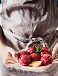 raspberry peach lemonade sorbet | Eat Good 4 Life