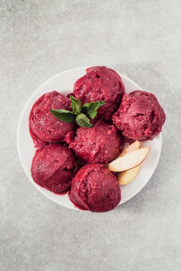 raspberry peach lemonade sorbet | Eat Good 4 Life