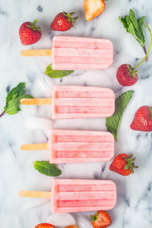 Creamy strawberry lemonade popsicles | Eat Good 4 Life