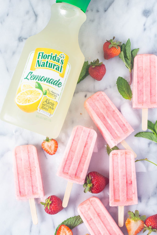 Creamy strawberry lemonade popsicles | Eat Good 4 Life