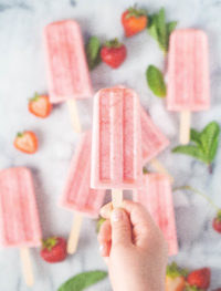 Creamy strawberry lemonade popsicles | Eat Good 4 Life
